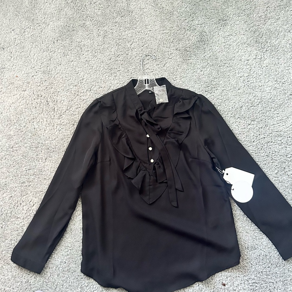 Black Ruffled Blouse